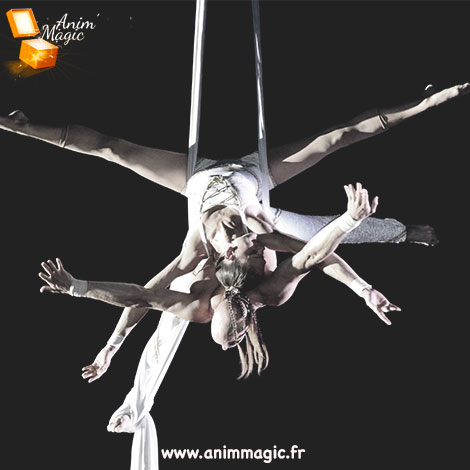 acrobates artistes de cirque aérien, tissus, trappez, échasses, Lyon ,